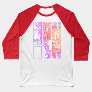 Manila, Philippines City Map Typography - Colorful Baseball T-Shirt